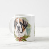 Mug Saint Bernard Christmas Wreath Festive Pup (Devant gauche)