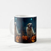 Mug Saint-Bernard d'Halloween avec citrouilles effraya (Devant gauche)