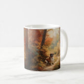 Mug Saint Bernard en automne Feuilles Automne automne  (Devant droit)