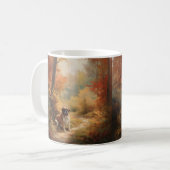 Mug Saint Bernard en automne Feuilles Automne automne  (Devant gauche)
