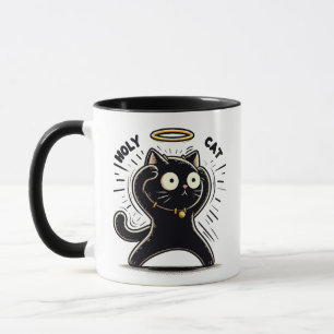 Mug Saint Chat - Alerte Chat Noir avec Halo Funny