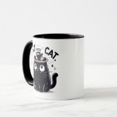 Mug Saint Chat - Chat noir regarder Angel Chat Drôle (Devant gauche)