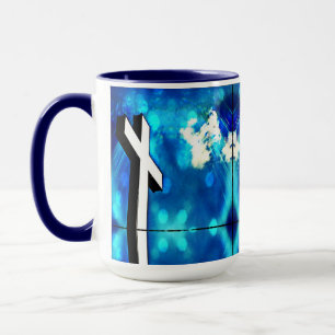Mug Saint Croix Bleu Ciel Étincelle en céramique Carre