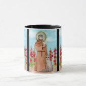 Mug Saint François d'Assise avec Coyote Aquarelle Cade (Centre)