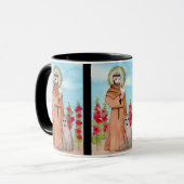 Mug Saint François d'Assise avec Coyote Aquarelle Cade (Devant gauche)