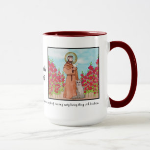 Mug Saint François d'Assise Cadeau coloré en aquarelle