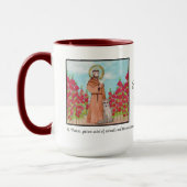 Mug Saint François d'Assise Cadeau coloré en aquarelle (Gauche)