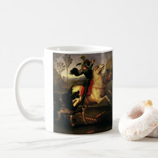 Mug Saint Georges combattant le Dragon de Raphaël Sanz (Avec donut)