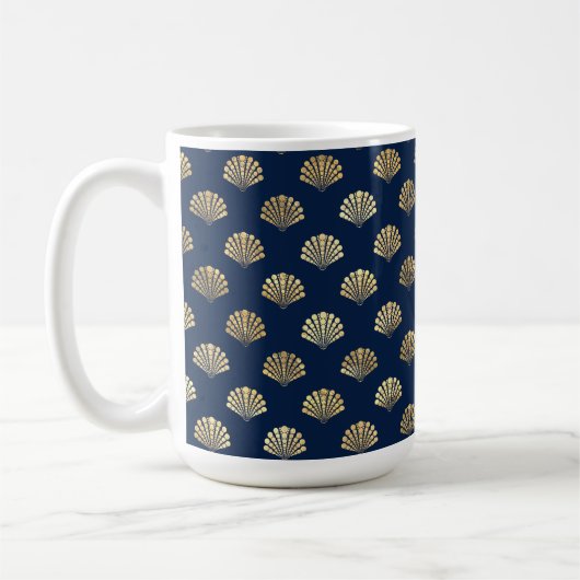 Mug Saint-Jacques d'or sur bleu (Gauche)