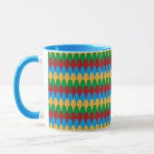 Mug Saint-Jacques géométriques jaune bleu vert et roug (Gauche)