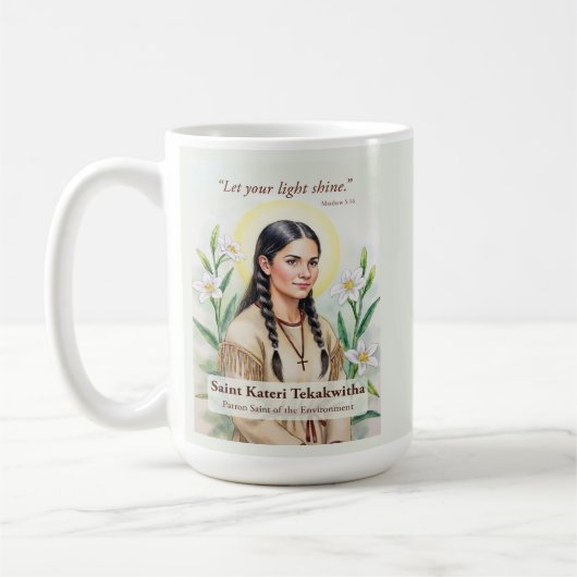 Mug Saint Kateri Tekakwitha Religious Encouragement (Gauche)