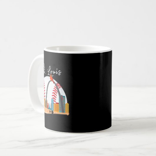 Mug Saint Louis Red Cardinal New Skyline Ball Design T (Devant gauche)