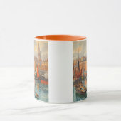 Mug Saint Malo, France, Art de l'affiche de voyage vin (Centre)