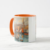 Mug Saint Malo, France, Art de l'affiche de voyage vin (Devant gauche)