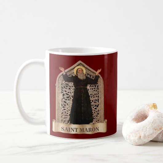 Mug Saint-Maron, Patron de l'Église catholique maronit (Avec donut)