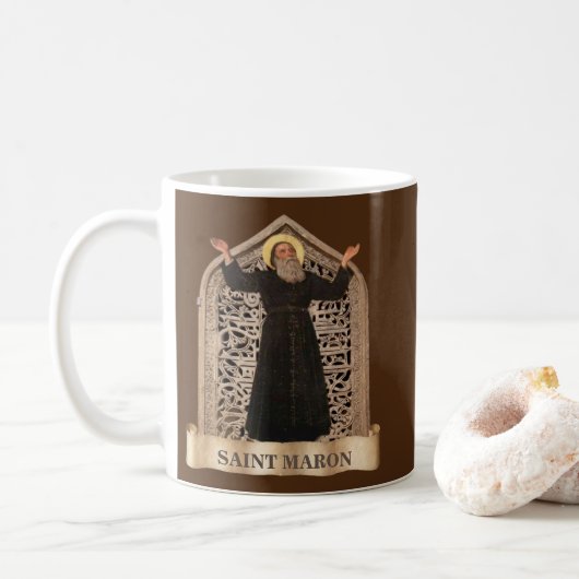Mug Saint-Maron, Patron de l'Église catholique maronit (Avec donut)