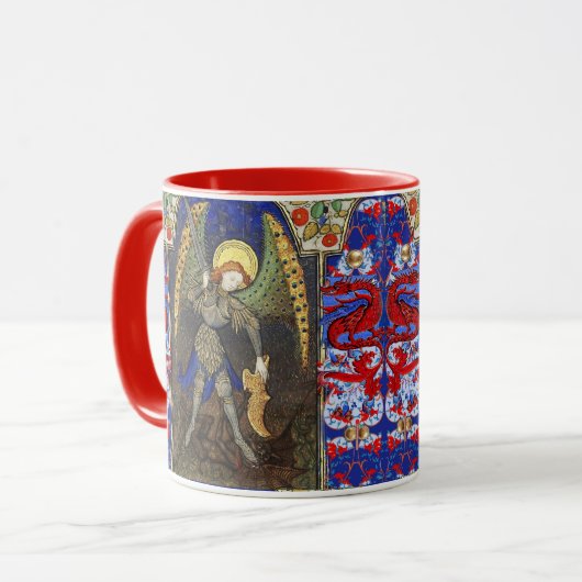 Mug Saint Michel l'Archange avec le diable, Dragons ro (Devant gauche)