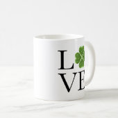 Mug Saint Patrick | Amour | shamrock de parties scinti (Devant droit)