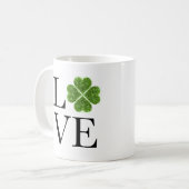 Mug Saint Patrick | Amour | shamrock de parties scinti (Devant gauche)