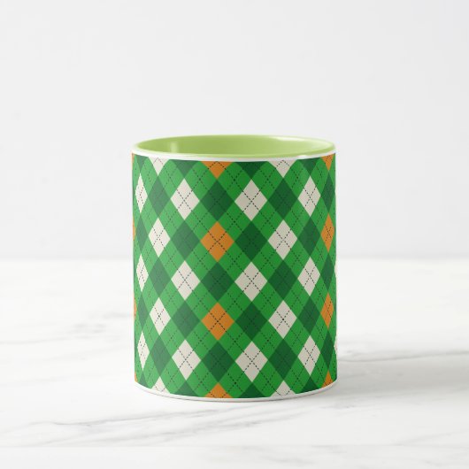 Mug Saint-Patrick d'argyle aux couleurs irlandaises (Centre)