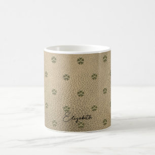 Mug Saint Patrick élégant Trèfle, Cuir