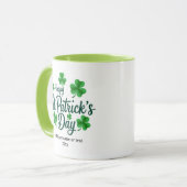 Mug Saint-Patrick festif avec bordure de trèfle (Devant gauche)