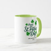 Mug Saint-Patrick festif avec bordure de trèfle (Devant droit)