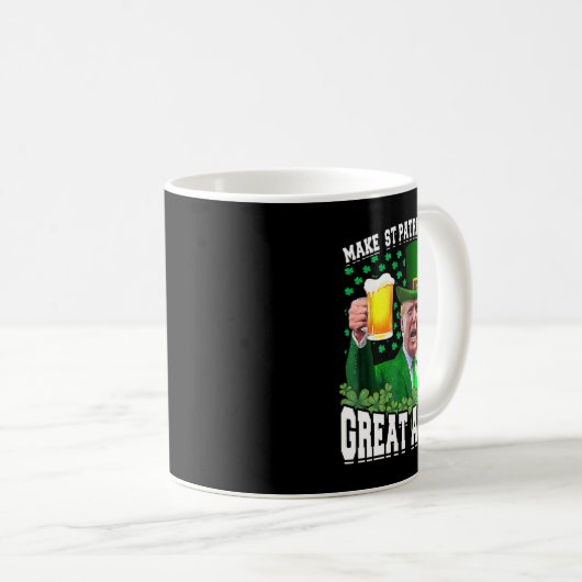 Mug Saint Patrick's Day Great again Funny Trump (Devant droit)