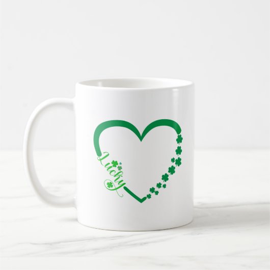 Mug Saint Patrick's Day Heart - Lucky Irish Clovers (Gauche)