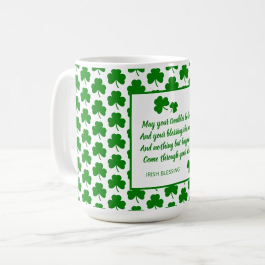 Mug Saint Patrick's Day Irish Blessing Green Shamrock (Devant gauche)