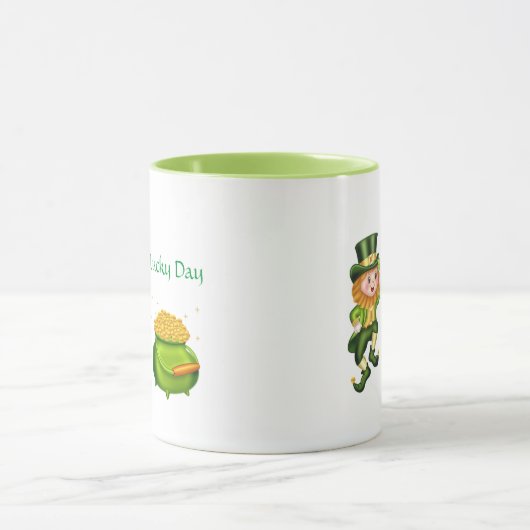 Mug Saint Patrick's Day Leprechaun & Pot d'or (Centre)