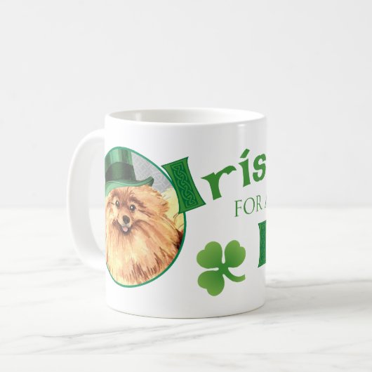 Mug Saint Patrick's Day Pomeranian (Devant gauche)