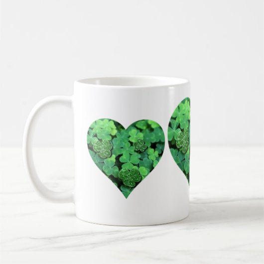 Mug Saint-Patties Day, shamrock vert, Coeurs irlandais (Gauche)