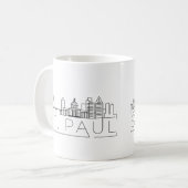 Mug Saint Paul, Minnesota | Ligne Skyline Stylisée Vil (Devant gauche)