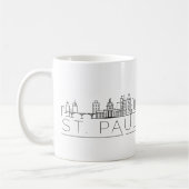 Mug Saint Paul, Minnesota | Ligne Skyline Stylisée Vil (Gauche)