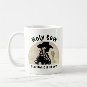Mug Saint Vache drôle Vintage Cowgirl 50e anniversaire