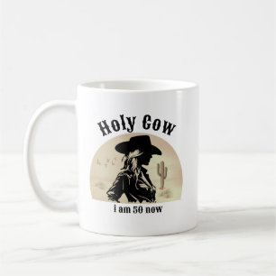 Mug Saint Vache drôle Vintage Cowgirl 50e anniversaire
