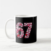 Mug Saint-Valentin 67 Cœurs Romantique Drôle Six Sept (Gauche)
