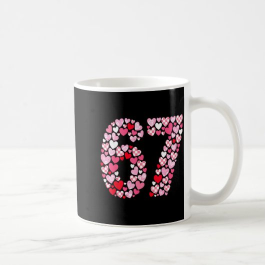 Mug Saint-Valentin 67 Cœurs Romantique Drôle Six Sept (Droite)