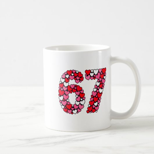 Mug Saint-Valentin 67 Meme Rempli de Cœurs Drôle S (Droite)