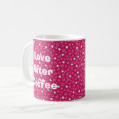 Mug Saint-Valentin Amour après les coeurs de café rose (Devant gauche)