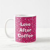 Mug Saint-Valentin Amour après les coeurs de café rose (Gauche)