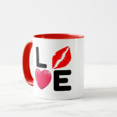 Mug Saint-Valentin AMOUR Baiser et Cœur (Devant gauche)