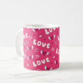 Mug Saint Valentin Amour Coeurs Rose Rouge Motif (Devant gauche)