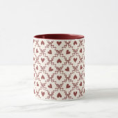 Mug Saint-Valentin Amour Coeurs Rouges Crème (Centre)
