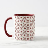 Mug Saint-Valentin Amour Coeurs Rouges Crème (Gauche)