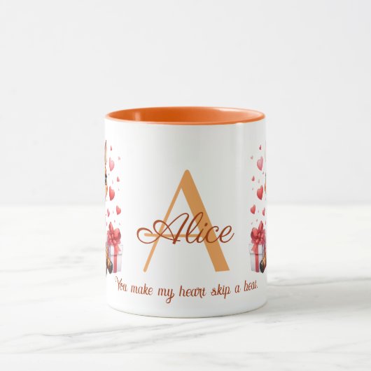 Mug Saint Valentin Amour Rose Bouquet Giraffe (Centre)