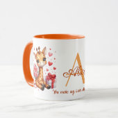 Mug Saint Valentin Amour Rose Bouquet Giraffe (Devant gauche)