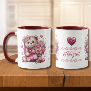 Mug Saint Valentin Amour Rose Ours