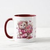 Mug Saint Valentin Amour Rose Ours (Gauche)